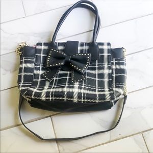 Betsey Johnson Plaid  Bow Purse
